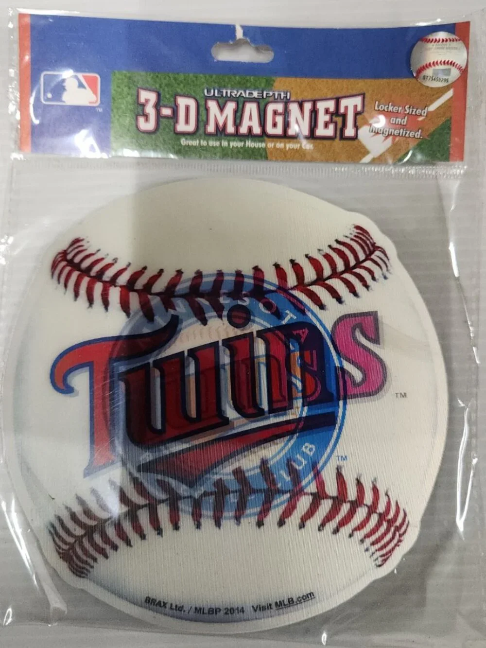 2 Pcs Minnesota Twins 3D Baseball Locker Magnet Brax Ltd Mlb Licensed 167